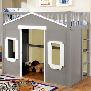 Item # A0013LB - Color/Finish: Gray<br>Available in Twin Size & Full Size Loft Bed<br>Dimensions: 79 7/8
